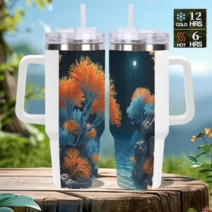 Vaso personalizado con logo de 40 oz, taza de viaje de acero inoxidable para promociones de farmacias y consultorios médicos. - Product Image 2