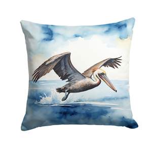 Pelican Diving Decorative <b>Throw</b> Pillow Machine Washable 18Hx18W <b>for</b> Indoor Outdoor <b>Couch</b> Bed or Patio Decor - Product Image 1