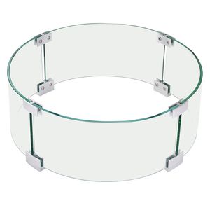 Paravento in Vetro Temperato Trasparente 17 x 6,7 Pollici, Protezione Antivento per Braciere, Spessore 0,24 Pollici, Accessorio per Tavolo da Fuoco - Product Image 1