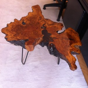 Handmade Live Edge Wood <b>Coffee</b> <b>Table</b> Rustic Irregular Shape Black Metal Legs Indoor Furniture Decor Natural burl wood finish - Product Image 3