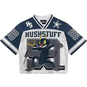 Trending Men's Custom Mesh Boxy Fit Cropped Jersey T-Shirt Oversized Graphic Tee Inspired by <b>Soccer</b> & American Football Style - Product Image 1