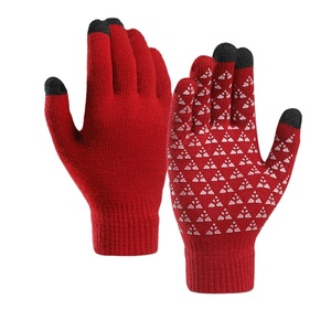Guantes de esquí de dedo completo, negros, acrílicos, antideslizantes, unisex, para actividades al aire libre en invierno - Product Image 2