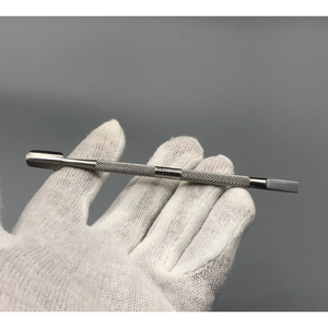 Pousse-cuticules double face en acier inoxydable, outil de manucure professionnel pour salon, outil à ongles réutilisable, éliminateur de peaux mortes - Product Image 4