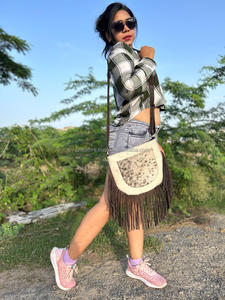 Nuevo estilo occidental, pelo en piel oculta, bolsos con flecos de cuero genuino, estilo bohemio de alta calidad, bolsos cruzados con flecos de cuero Real para mujer - Product Image 2