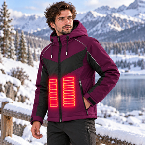 Custom USB Heated Hoodie <b>Jacket</b> Winter Outdoor Battery Powered Thermal Coat <b>Smart</b> Temperature Control Men <b>Women</b> Fleece Lining - Product Image 5