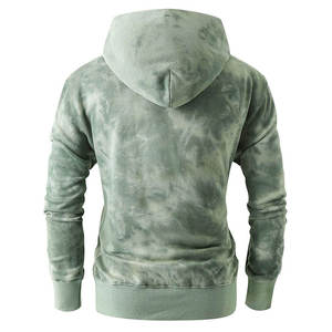 Sweat-shirt à capuche tie-dye pour homme, coupe classique, tricoté, décontracté, pour l'automne, vert, sweats à capuche et sweat-shirts pour homme, jersey de coton - Product Image 2