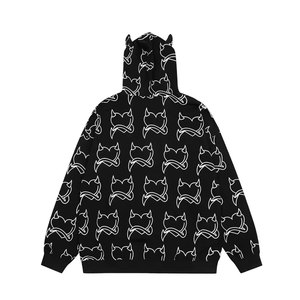 Sudadera con Capucha Bordada Vintage Personalizable para Hombre, Poliéster/Algodón, Corte Regular, Forro Polar de Alta Calidad, Transpirable, Diseño con Pedrería, Otoño - Product Image 6