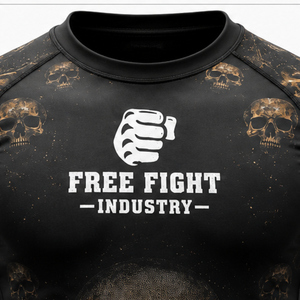 T-shirt de compression MMA à manches courtes pour homme, en tissu polyester/nylon écologique respirant à séchage rapide UPF50, avec logo personnalisable - Product Image 6
