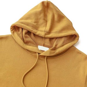 Sweat-shirt décontracté à manches courtes pour homme, couleur marron moutarde unie, avec cordon de serrage et poche - Product Image 2