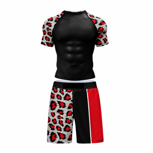 Ensemble de compression pour grappling BJJ pour hommes, t-shirt rashguard personnalisé et short de sport respirant, séchage rapide, résistant au rétrécissement, vêtements de combat - Product Image 4