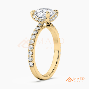 Moissanite Round <b>Solitaire</b> <b>Ring</b> for Women Gold Tone Engagement Anniversary Jewelry Elegant Daily Wear Style - Product Image 6