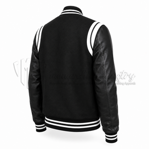 Chaqueta Universitaria de Lana y Cuero Personalizada, Chaqueta de Béisbol Premium, Fabricante de Marca Privada OEM - Product Image 4