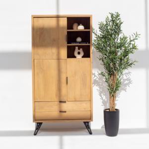 ตู้ไม้แวนดาน่า เวสต้า เทอร์รา พร้อมชั้นวางของขนาดเล็ก ดีไซน์ทันสมัยสำหรับจัดเก็บของทำจากไม้เนื้อแข็ง - Product Image 1