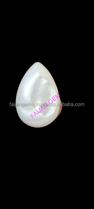 Hot Sale FAIJAN GEMS Pear Cut Brilliant White Mother Pearl Moti Two <b>Flat</b> <b>MOP</b> Loose Gemstone Third Party Certified Wholesale - Product Image 2