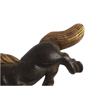 Accessoires de sabre japonais de la période Edo, en cuivre antique poli, motif cheval au galop, sans marque - Product Image 4