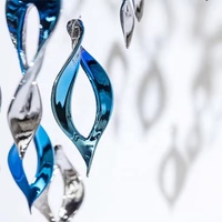 Pendentif en verre fait main post-moderne décor de conception créative lustre en verre torsadé ovale Unique lampes suspendues pour la maison Villa hôtel