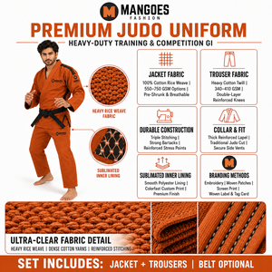 Tenue de Jiu-Jitsu Brésilien (BJJ) en Coton Léger Pré-rétréci IBJJF, Veste et Pantalon Renforcés, Tissage Doré Durable, pour l'Entraînement - Product Image 6