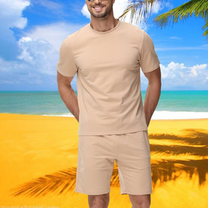 Ensemble de jogging pour homme, t-shirt à manches courtes décontracté d'été, dernière tendance, avec deux poches latérales, ensemble de survêtement confortable - Product Image 5