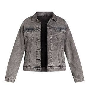 Wholesale Fashionable Customized Breathable Oversized Light Washed Breathable <b>Long</b> Sleeve Cropped Jeans <b>Denim</b> <b>Jacket</b> for Women - Product Image 2