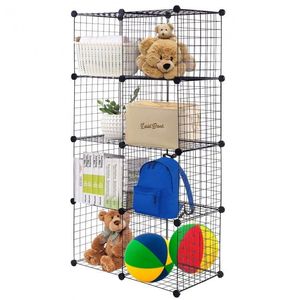 Scaffali Modulari Fai-da-Te a 8 Cubi con Griglia in Filo Metallico, Contenitori di Stoccaggio Moderni - Product Image 2