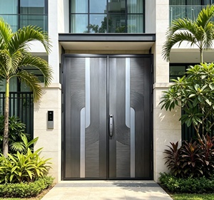 Modern-style double door; durable thanks to a rust-resistant powder coating; suitable for outdoor installation; easy to install - Product Image 6