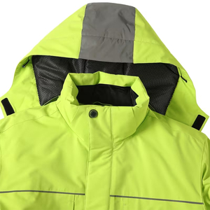 Chaqueta de invierno reflectante de alta visibilidad para hombre, hecha de poliéster, con cierre de cremallera y botones. - Product Image 3