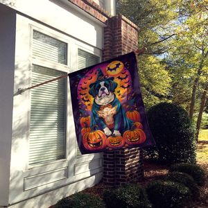 Saint Bernard Witchy Halloween Large House Flag Multicolor Polyester <b>Yard</b> Lawn <b>Sign</b> Porch Sleeve Pole Decorative Banner Artwork - Product Image 2