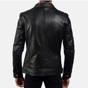 Service OEM, nouvelle arrivée, veste d'hiver de haute qualité, cuir véritable, col montant, toile imperméable, veste en cuir écologique pour homme - Product Image 2