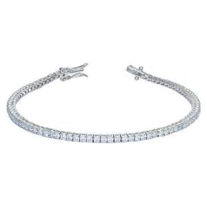 Bracelet tennis Halo en argent sterling S925 avec diamants de laboratoire couleur D VVS1, luxe unisexe, bracelets et joncs en moissanite or blanc 18 carats - Product Image 2