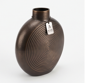 Artisanal Bohemian <b>Bronze</b> Tabletop <b>Vase</b> Handmade Decorative Flower Pot For Modern Home Tabletop Accessories - Product Image 4