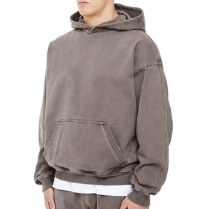Sweat-shirt à capuche oversize en molleton épais de qualité supérieure pour homme, avec logo personnalisé, épaules tombantes, en tissu French Terry - Product Image 1