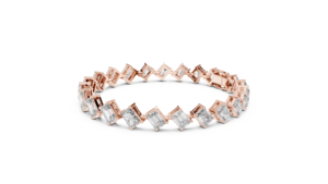 กำไลข้อมือเทนนิสทรงเรขาคณิตแบบเปิดประดับเพชรทรงเอเมอรัลด์สมัยใหม่ - Product Image 1