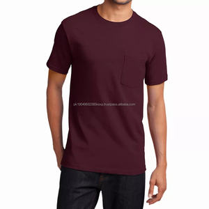 Custom logo cotton <b>pocket</b> <b>t</b> <b>shirt</b> for <b>men</b> with soft breathable fabric and personalized chest print available from manufacturer - Product Image 6