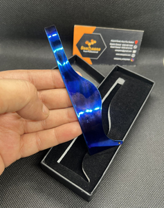 Cuchilla de Afeitar Profesional Wenzy Wave Fashion Cut de Acero Inoxidable con Acabado en Color Azul Plasma para Barbería y Salón de Belleza - Product Image 4