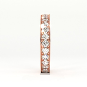 Anillo Aarinya Eternity Band Infinite Brilliance Apilable, Chapado en Oro Rosa de 9K, con Diamantes Cultivados en Laboratorio, Corte Brillante Redondo - Product Image 1
