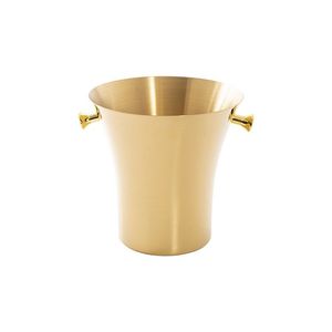 Seau à glace rond en métal doré avec poignées, refroidisseur à champagne isolé pour fête, bar, mariage - Product Image 4