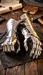 Guantes de Acero Medievales, Calibre 18, Forjados a Mano, Guantes de Armadura, Guantes de Caballero, Cosplay - Product Image 2