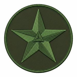 Parche Masónico Personalizado Verde Oliva con Estrella, Insignia Masónica Bordada Redonda, Aplique Masónico Hecho a Mano, Parche para Uniforme o Blazer - Product Image 1
