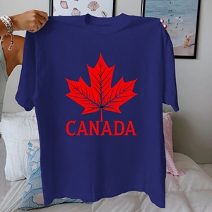 T-shirt en pur coton Feuille d'érable du Canada pour femmes coupe confortable - Product Image 3