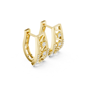 Pendientes de Oro Amarillo de 14K con Diamantes Cultivados en Laboratorio para Mujer, Pendientes para Bodas, Diamantes Cultivados Nuevos - Product Image 2