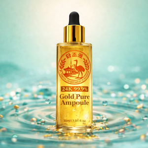 Ampolla de Suero con Oro 24K de Marca Privada con Ácido Hialurónico 30ml, Cuidado Facial Coreano Antienvejecimiento e Hidratante - Product Image 1