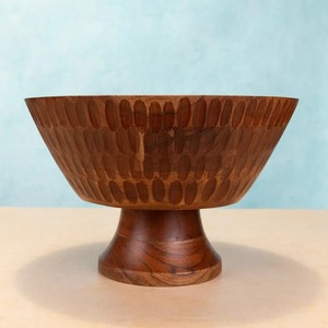 Tazón de ensalada de madera hecho a mano, diseño Wabi Sabi, acabado natural sin recubrimiento, para servir en fiestas. - Product Image 4