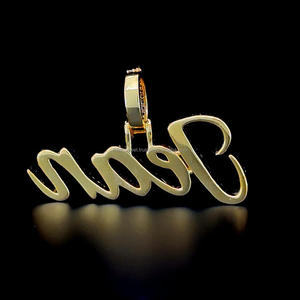 Colgante Hiphop VVS Mossanite, letra personalizada, plata 925 con chapado en oro de 14K, colgante de nombre de 4 a 7 letras con moissanita VVS - Product Image 4