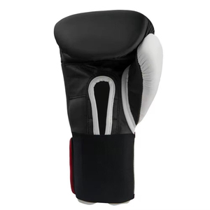 Dawnforce Fight Gear Leather Boxing Gloves Black Burgundy Hook-and-Loop Adjustable Wrist Strap <b>Waterproof</b> Customizable Adults - Product Image 3