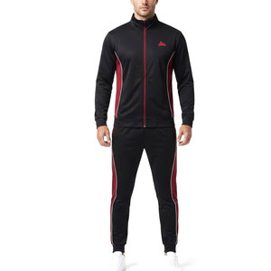 Top Trend <b>Men</b> Solid Tracksuit Sportswear Athletic Training Outfit Full Zip Jacket Matching Track Pants Custom Sportswear Bulk - Product Image 1