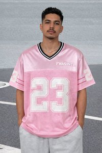 Jersey de Fútbol Americano al por Mayor, Unisex, Oversize, de Malla, 100% Poliéster, Cuello en V, con Número Estampado, Estilo Urbano, OEM, a Granel, Fabricado en EE. UU. - Product Image 4