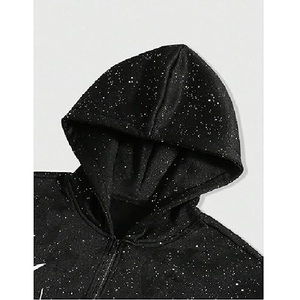 Sudadera con capucha y cremallera de manga larga Y2K para hombre, estilo urbano con estampado gráfico. - Product Image 3