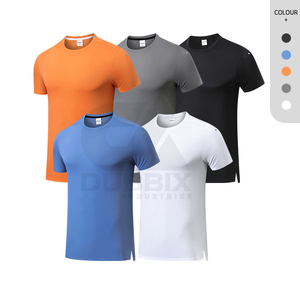 Camiseta de Manga Corta para Hombre, Color Naranja, Cuello Redondo, Corte Regular, Secado Rápido, Tejido de Punto, Color Sólido, Estilo Casual 2026 - Product Image 4