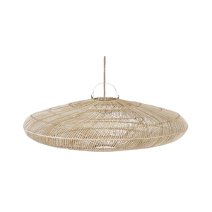 Handmade Woven <b>Rattan</b> Asian Bamboo Style Pendant Light Shade Natural Round Hanging Lamp Cover for Home Decor - Product Image 1