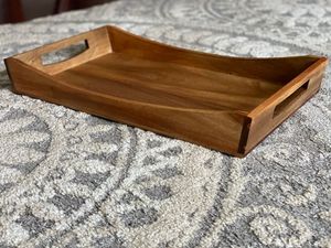 Indian Customized Eco-Friendly Durable Handmade Wooden Serving Tray for Kitchen Dining <b>Table</b> Tea Coffee Snacks <b>Breakfast</b> <b>Bed</b> Use - Product Image 5
